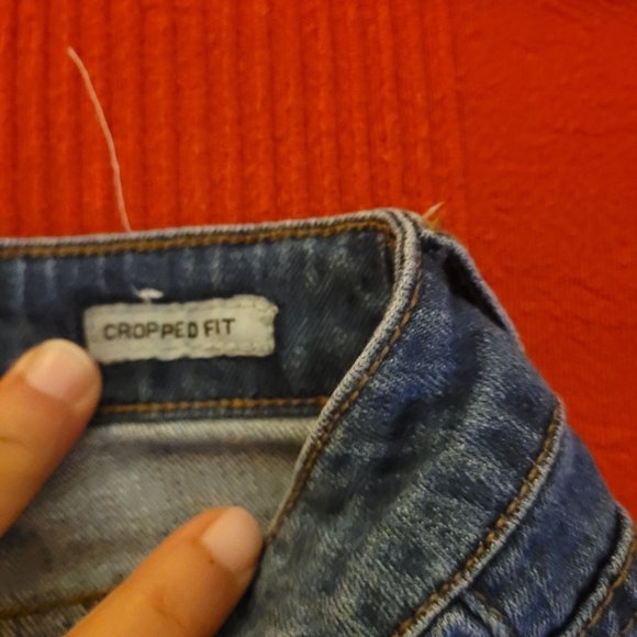 Judy Blue Cropped Denim Jeans Raw Hem Women's Size 25 Straight Leg Mid Rise - Picture 5 of 10